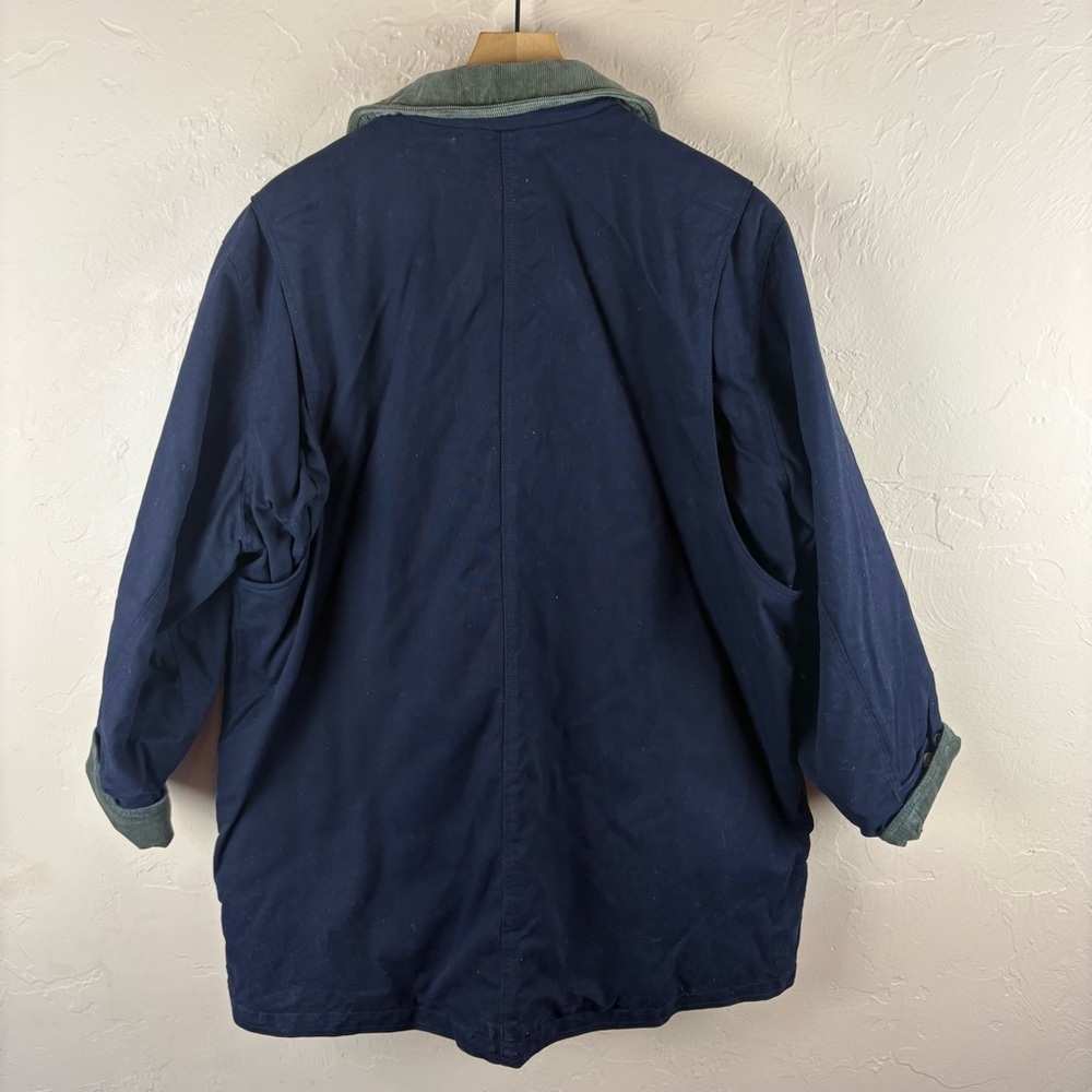 Lands End Women's Navy Blue Chore Barn Coat Corduroy Size 1X 16W 18W Thermolite - Picture 5 of 13